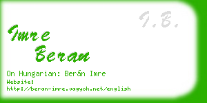 imre beran business card